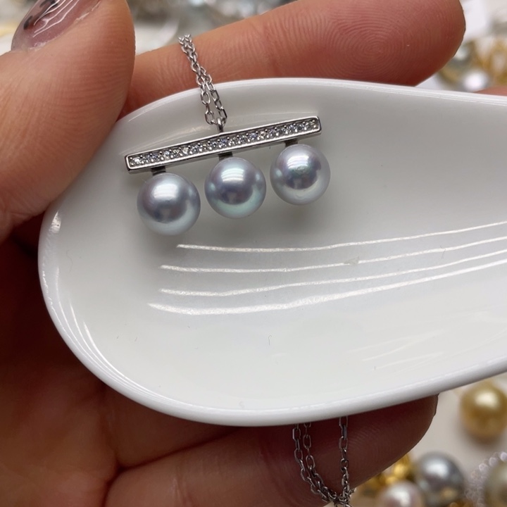 海水珍珠项链银S925镶嵌