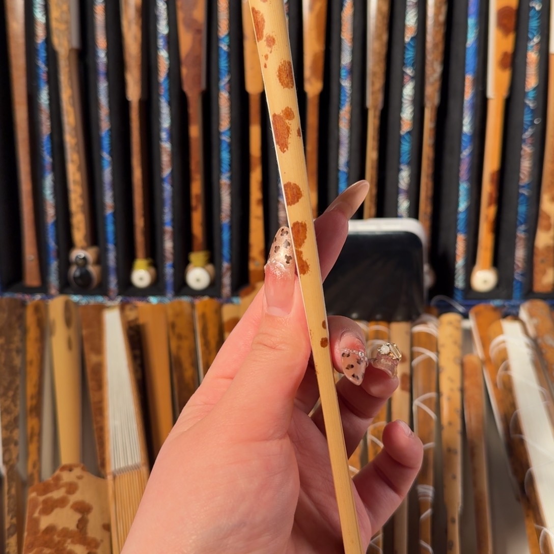 扇子棍*哥兵哥扇艺斑竹折扇小明