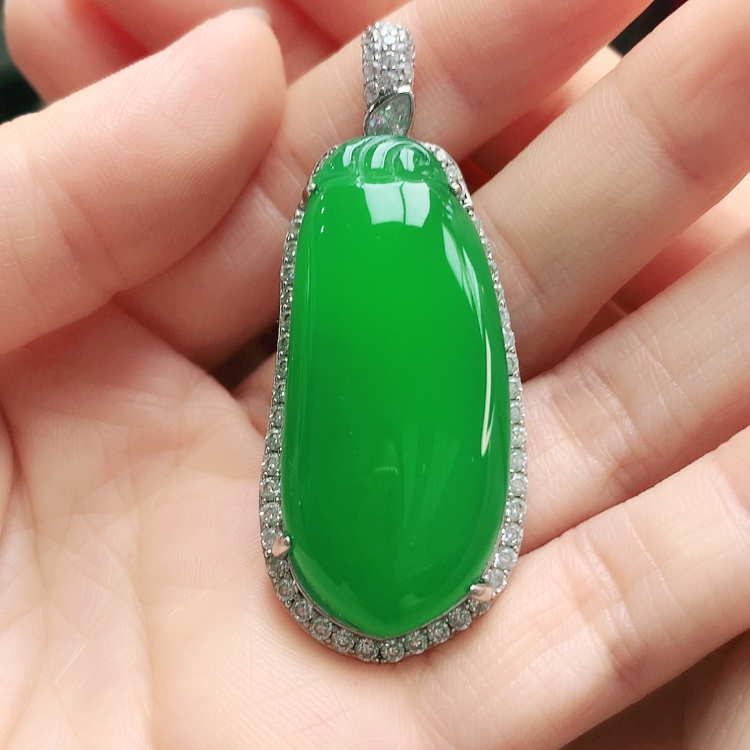 玛瑙/玉髓吊坠银S925镶嵌