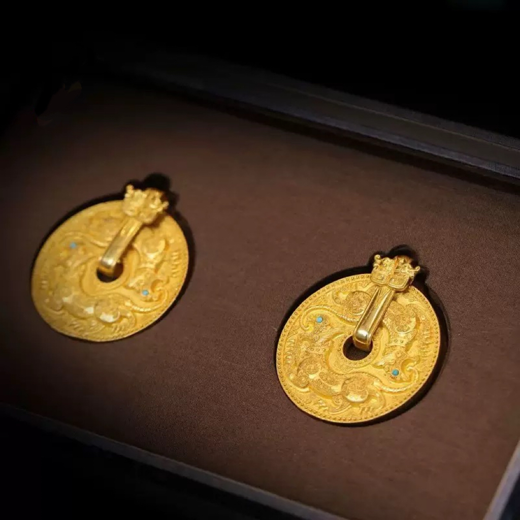 铜合金吊坠 金店同款龙马神兽平安扣吊坠项链女新中式毛衣链