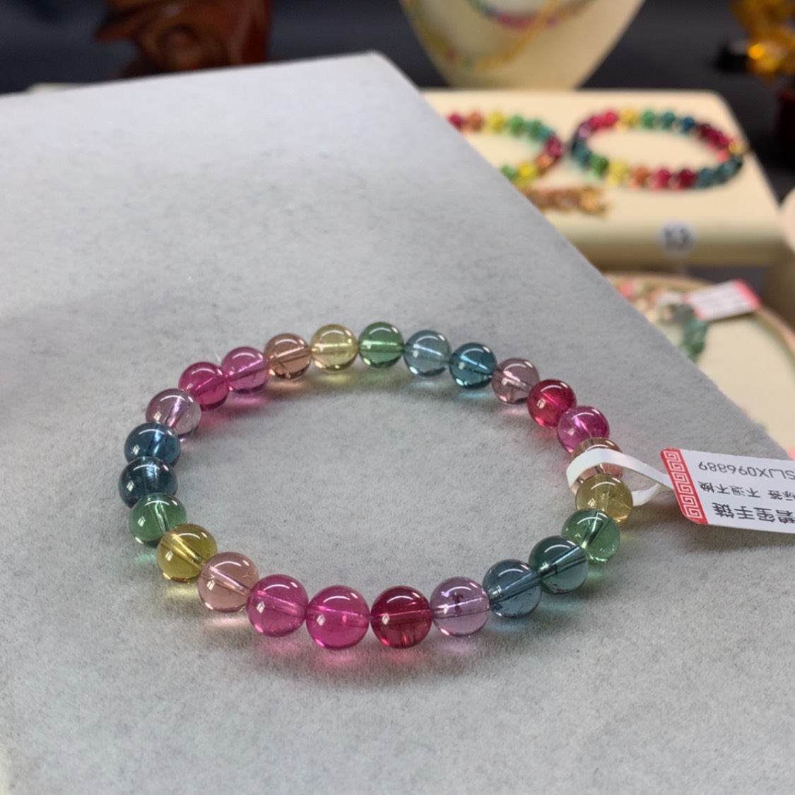 【闪购商品】未镶嵌手链碧玺荧光色标单圈7.2