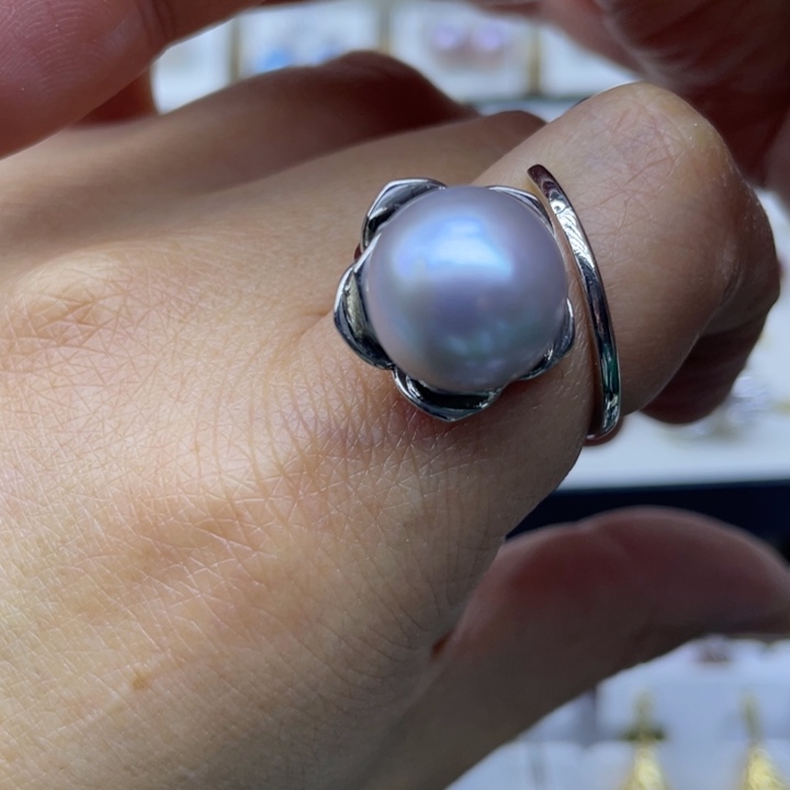 夕***下淡水珍珠戒指未镶嵌