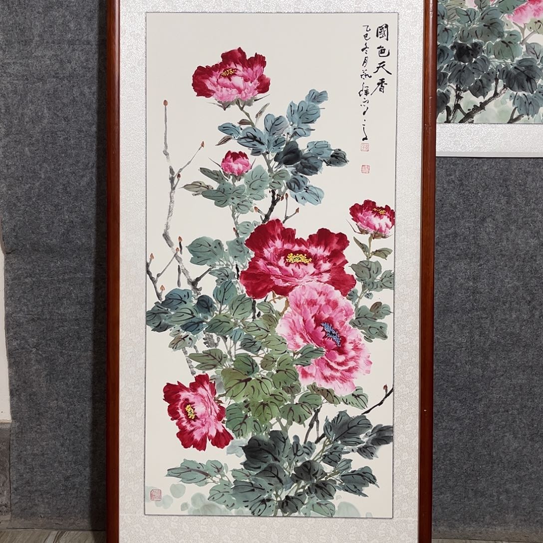 国画书画作品带框63×123