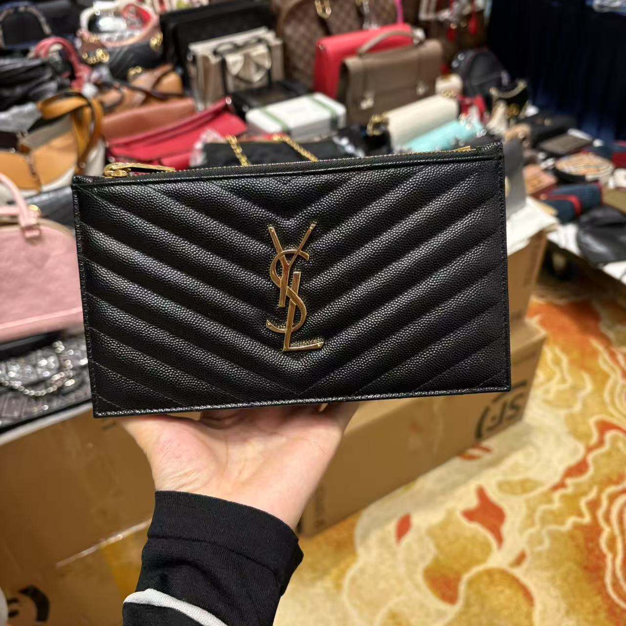 95新 YSL/圣罗兰 YSL手拿包/已过检/底18.5/6.30/晓晓