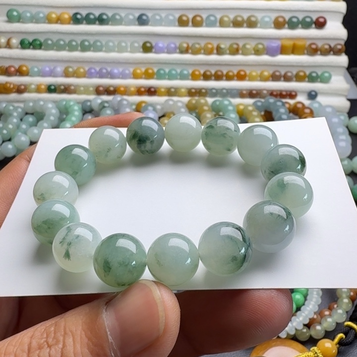 翡翠手串未镶嵌风**淘珠子手串