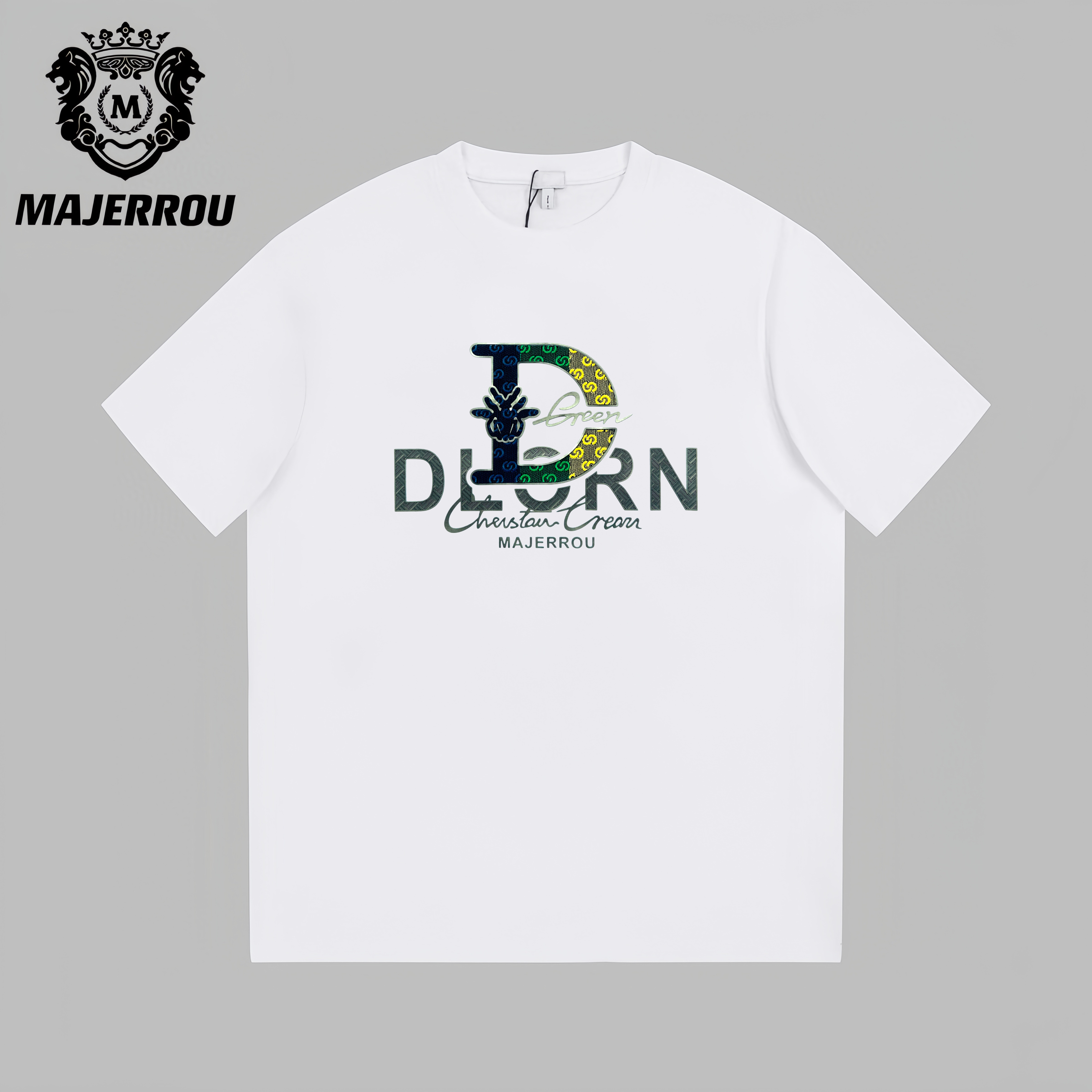 【46号链接】混色刺绣D蜜蜂短袖男装棉质夏季时尚新圆领好T恤