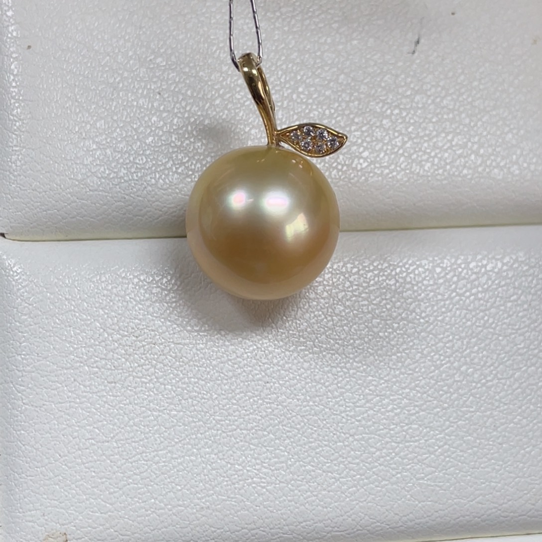 18K金镶嵌海水珍珠吊坠(不含链)13.0mm