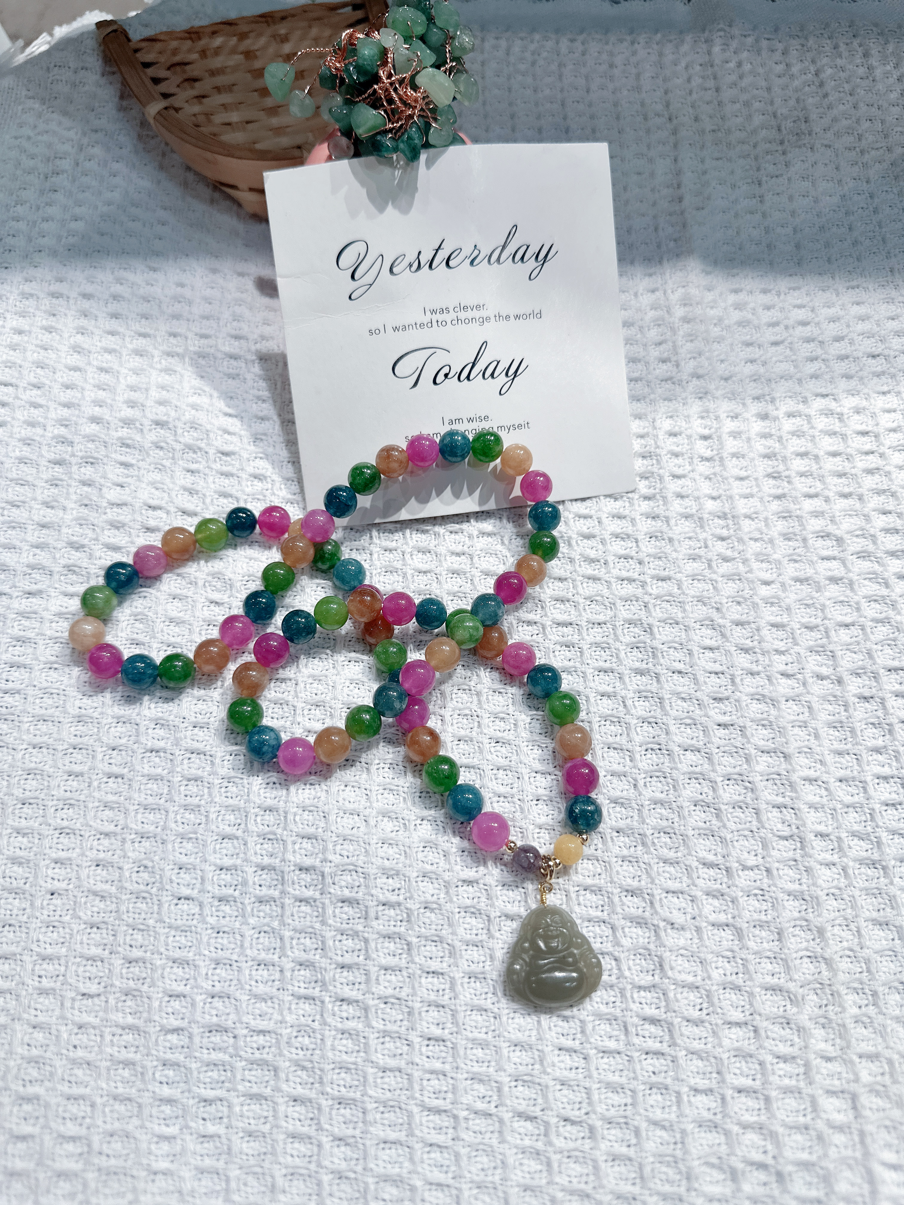 碧玺和田玉佛公项链（卡8 +）