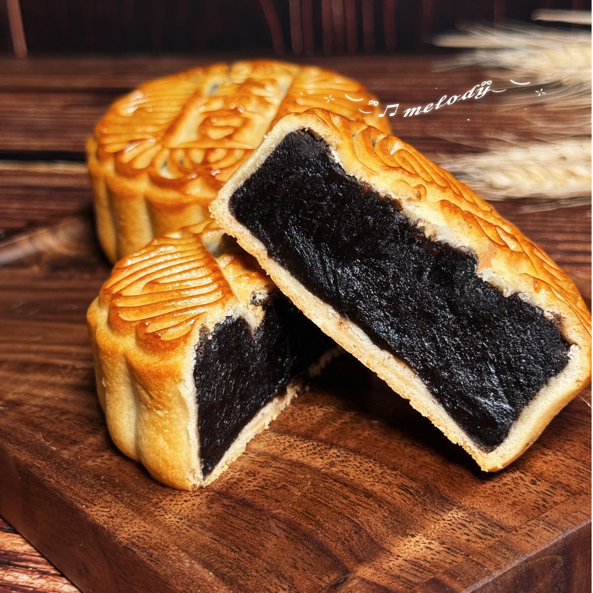 柴火古法手工黑豆沙月饼中秋月饼糕点一个125g
