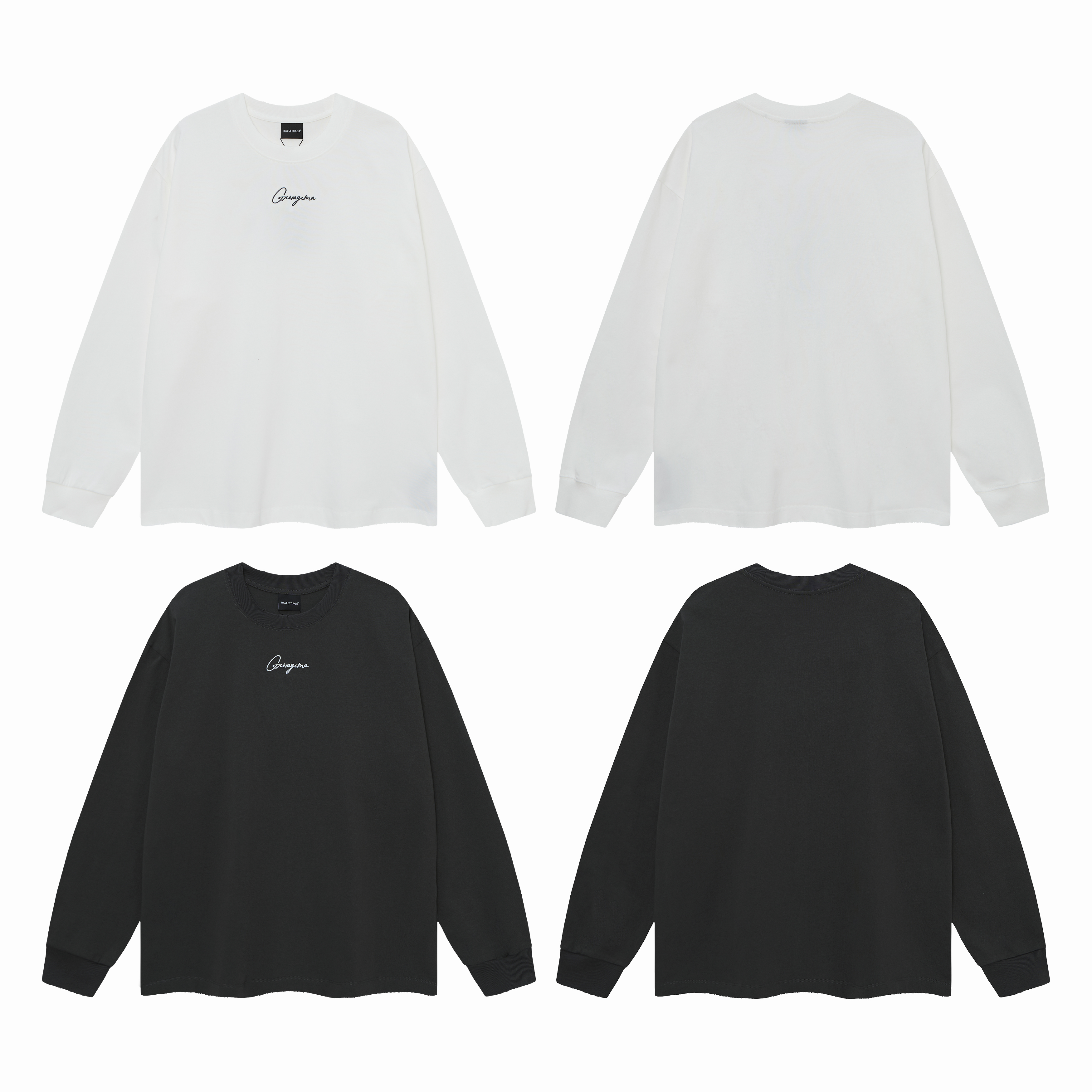 2025秋冬新款洗水棉百搭男士卫T休闲宽松长袖套头打底衫ba8658