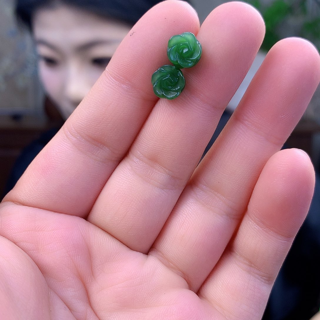 和田玉（碧玉）银S925镶嵌吊坠(不含链)戒指