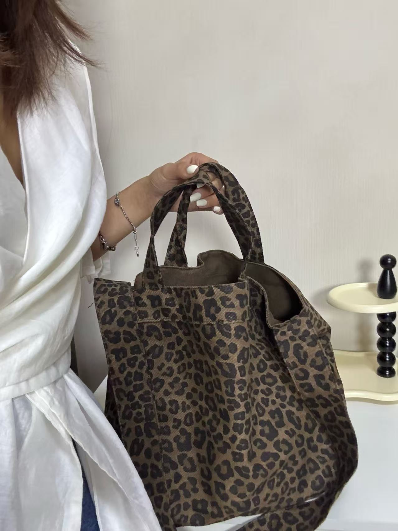 韩国东大门帆布包松弛大包妈咪手拎斜背挎包