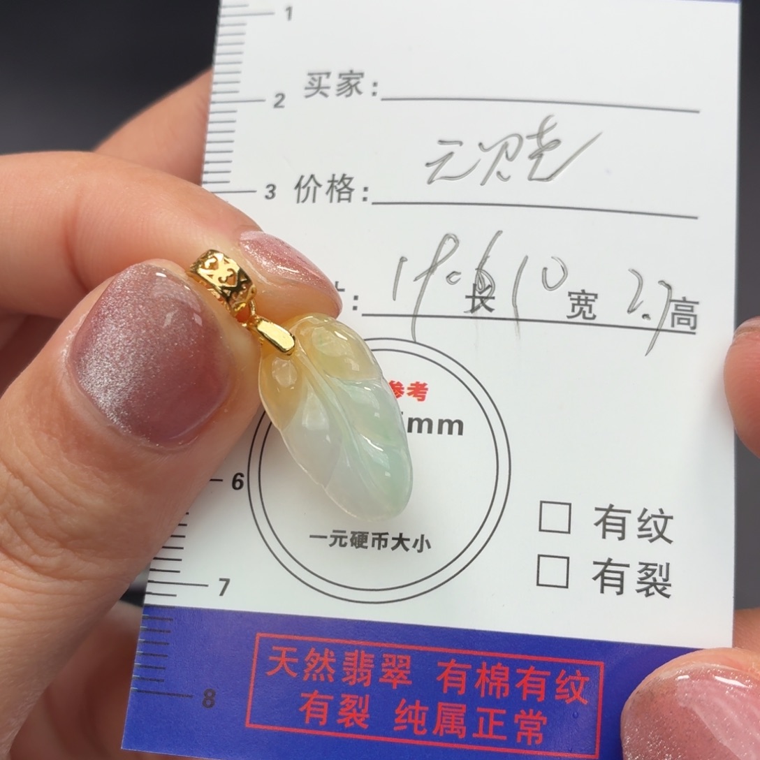 颈饰未镶嵌翡翠叶子