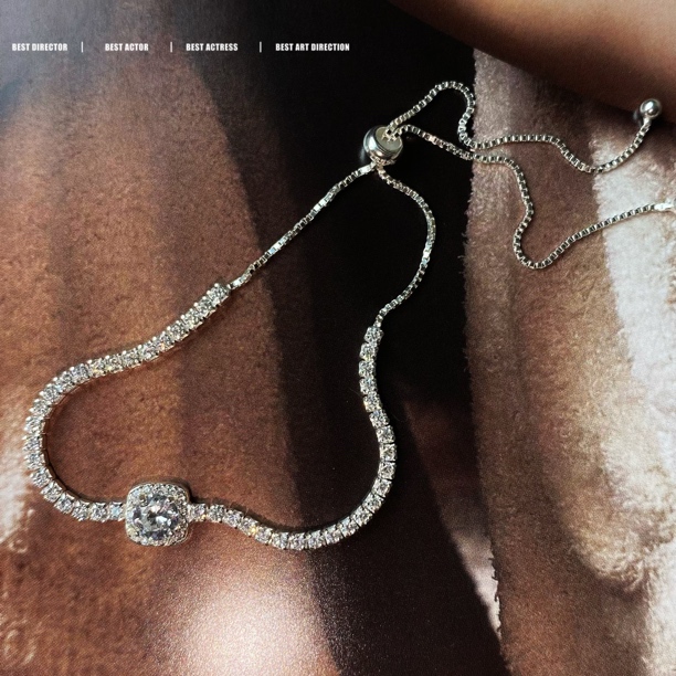 925银莫桑石手链 轻奢爆闪小众高级气质手链