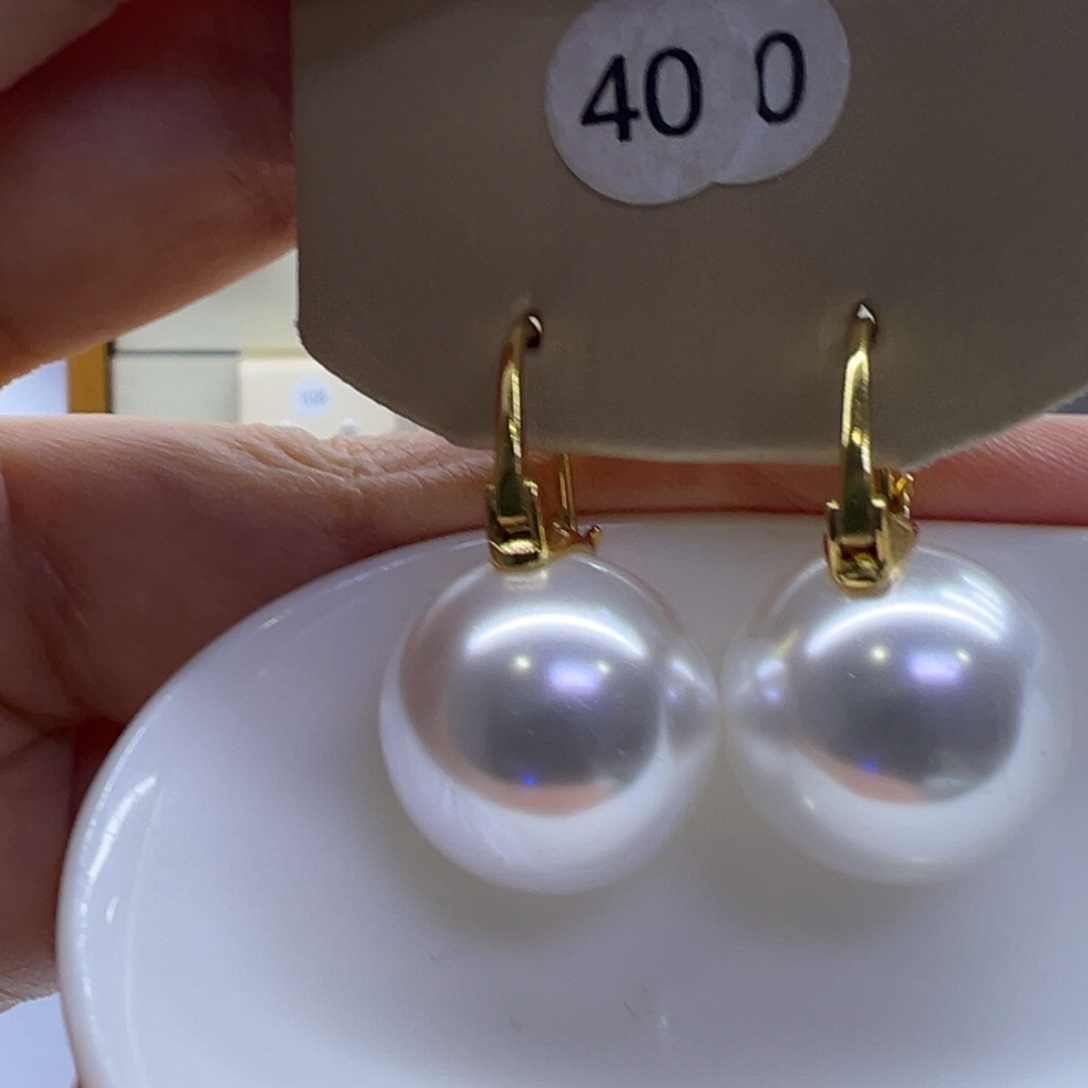 淡水珍珠银S925镶嵌耳饰