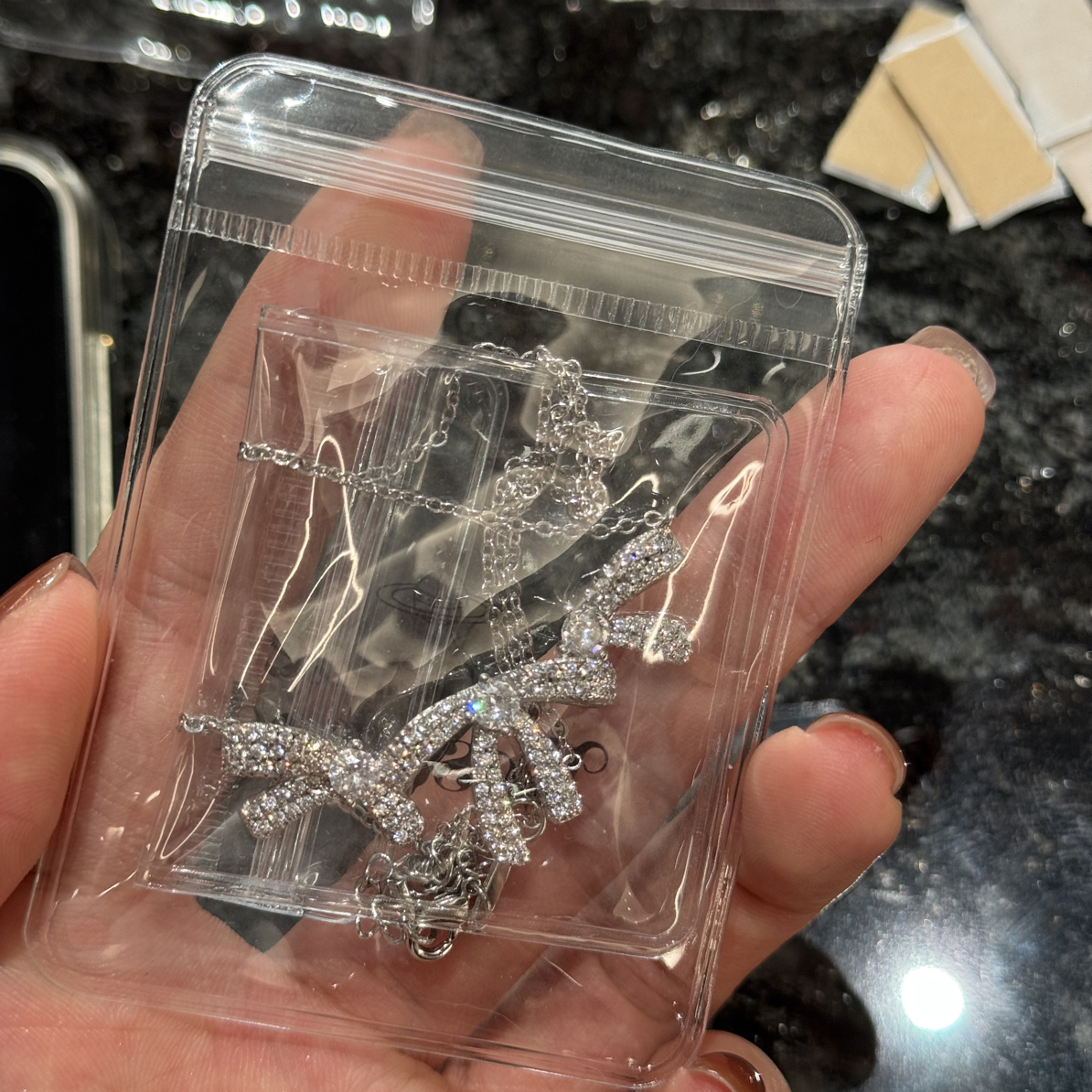 合金合成锆石手链 16号三蝴蝶结项链