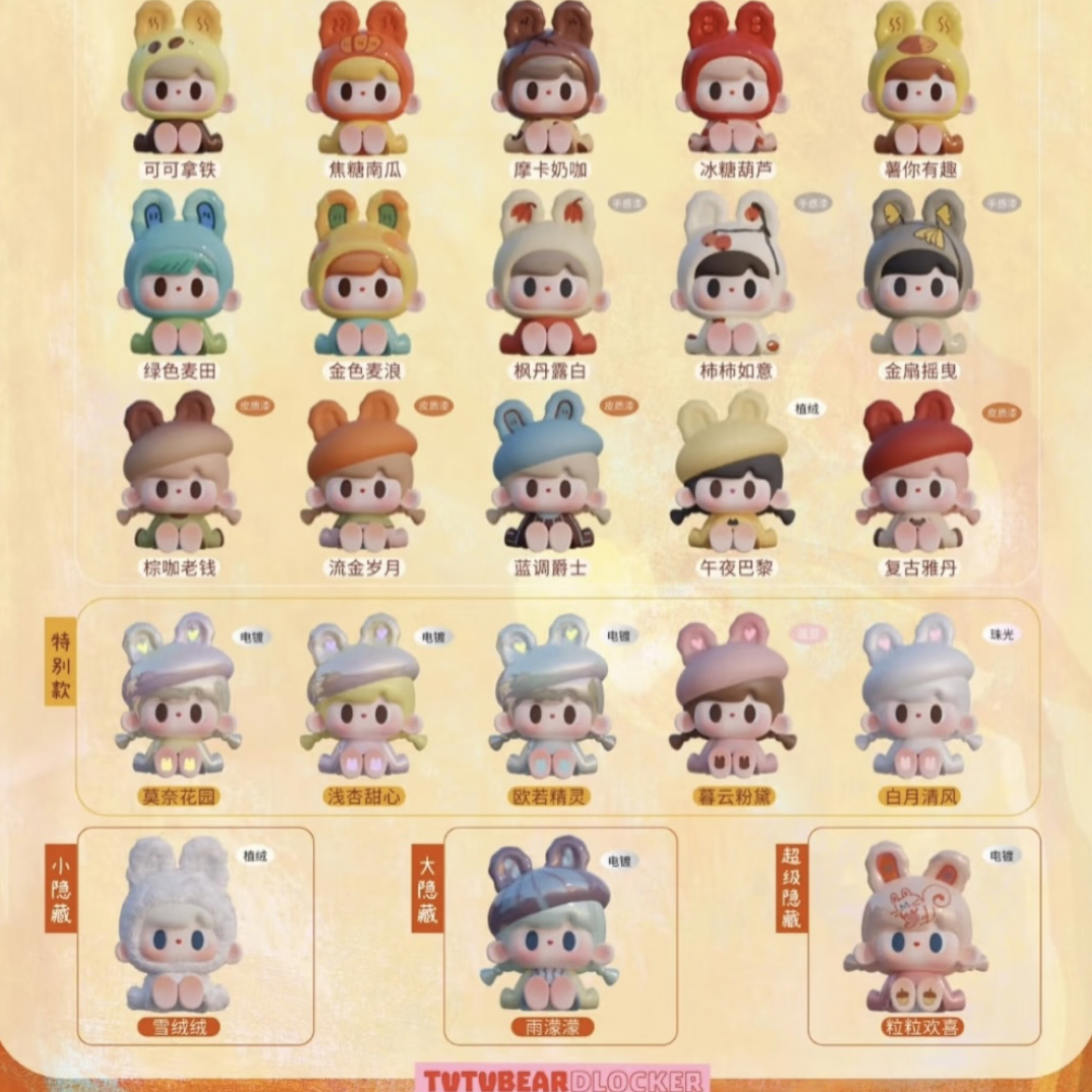 （主播代拆）兔兔熊4.0萌粒一阵微风系列盲盒盲袋可爱公仔摆件挂件