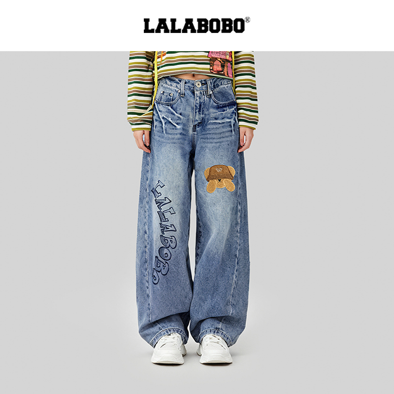 武汉LALABOBO捂脸小熊弯牛仔裤RBED-WXZC15商场同款