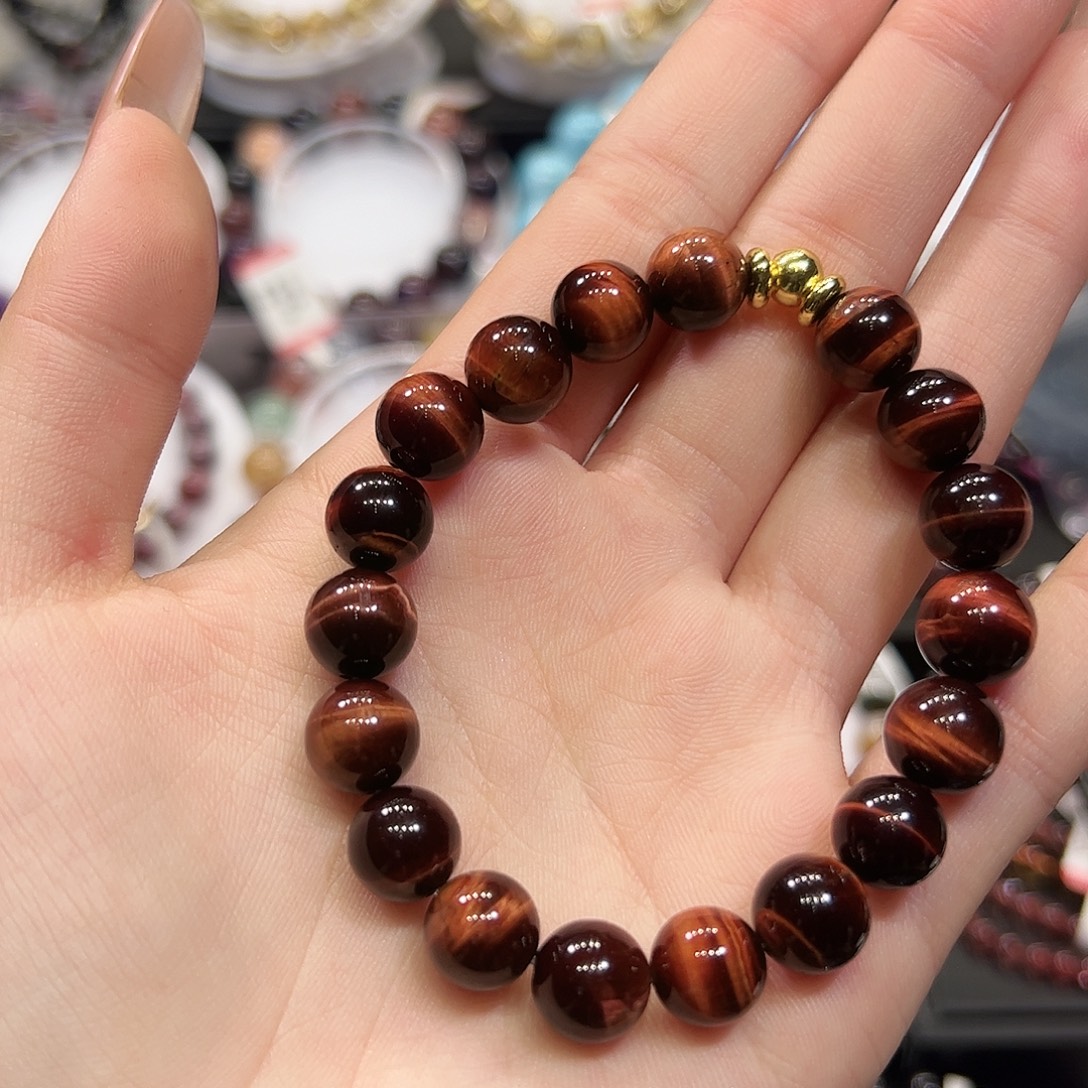 手链水晶未镶嵌sg3红虎眼石10+