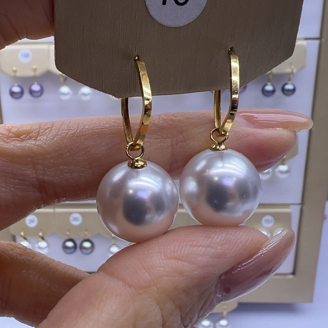 耳饰淡水珍珠18K金镶嵌