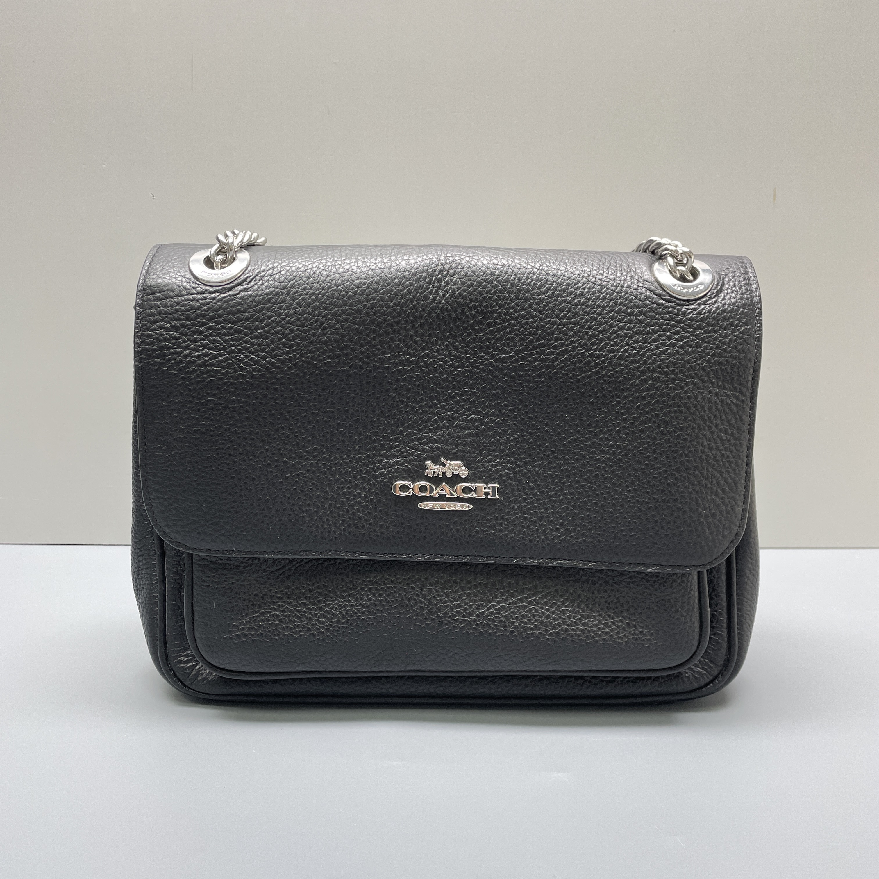 99新 COACH/蔻驰 klare25黑色链条包25*20*9cmE113016