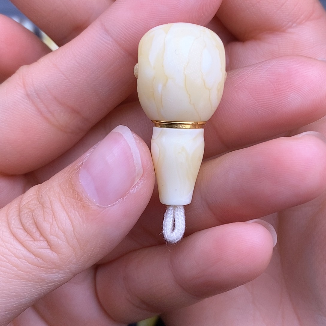 琥珀裸石18K金镶嵌C****.16.6mm 蜜蜡三通
