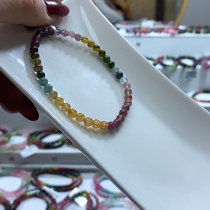 碧玺手链银S925镶嵌手链