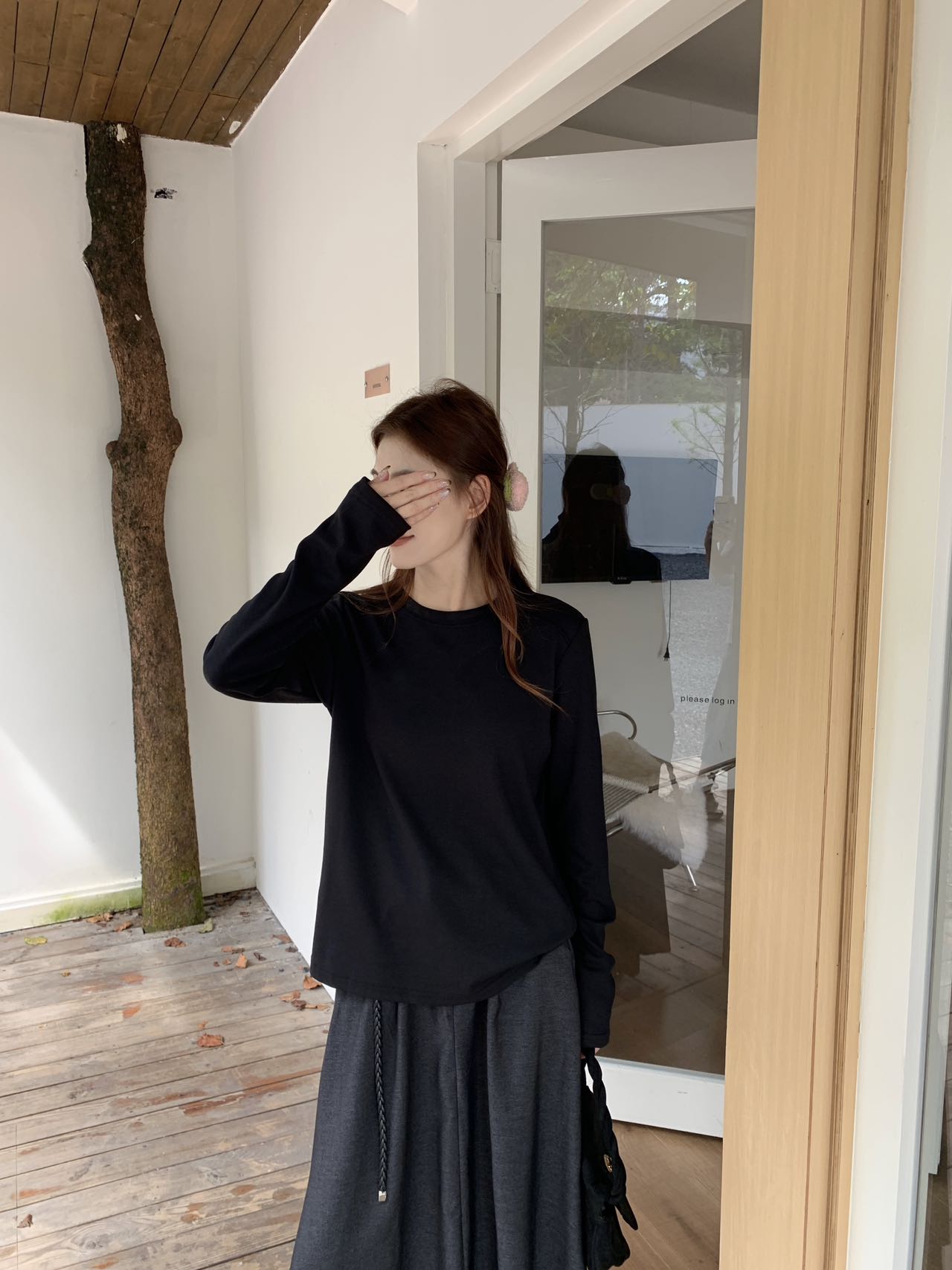 03198  张十柒服饰 T恤弥渡长袖内搭不规则时尚韩版