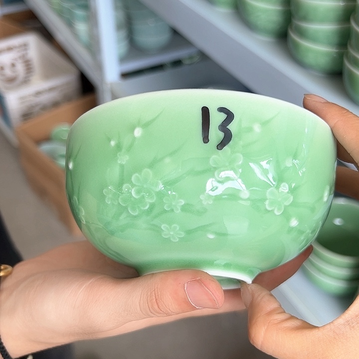 龙泉云间青瓷小米茶器