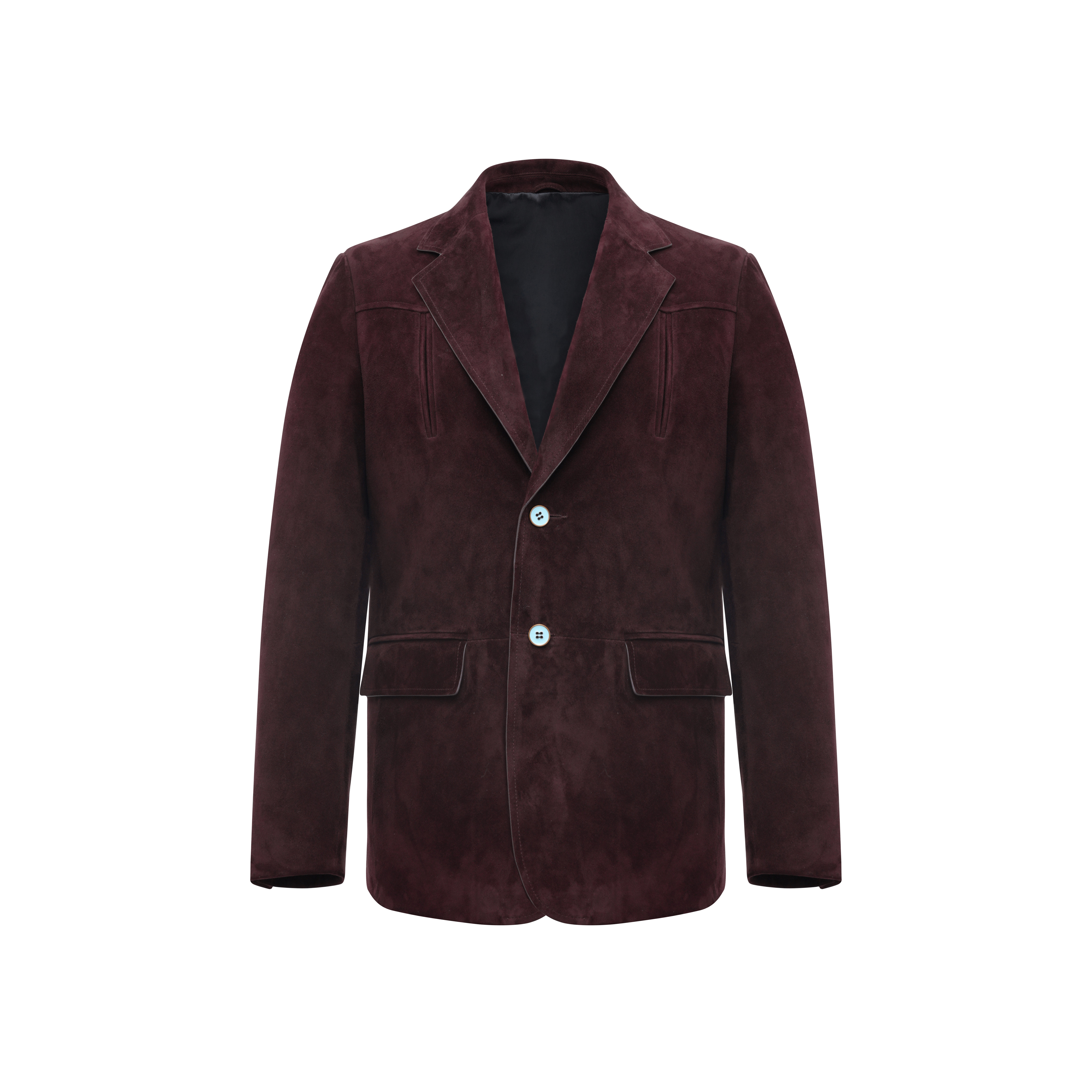 [玛龙宝]安哥拉红山羊反绒西装25年春季新品真皮皮衣醋纤男外套