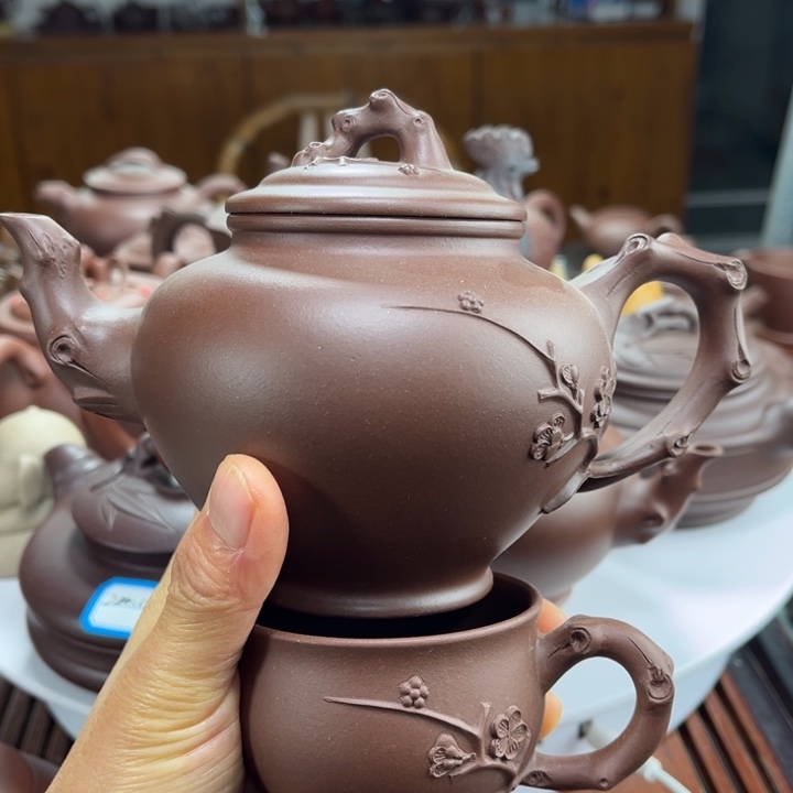 紫砂茶壶紫砂花茶