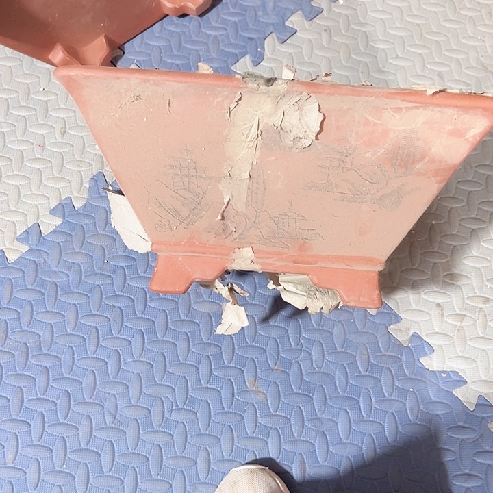 紫砂花盆给****澡宜兴紫砂