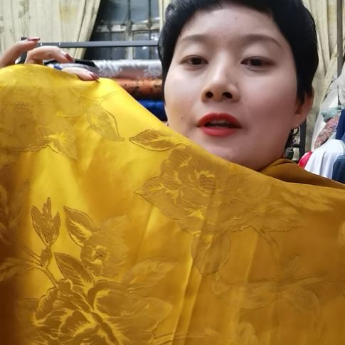 蚕丝2米提花重缎香云纱布料