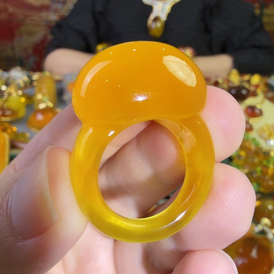 蜜蜡未镶嵌戒指首饰