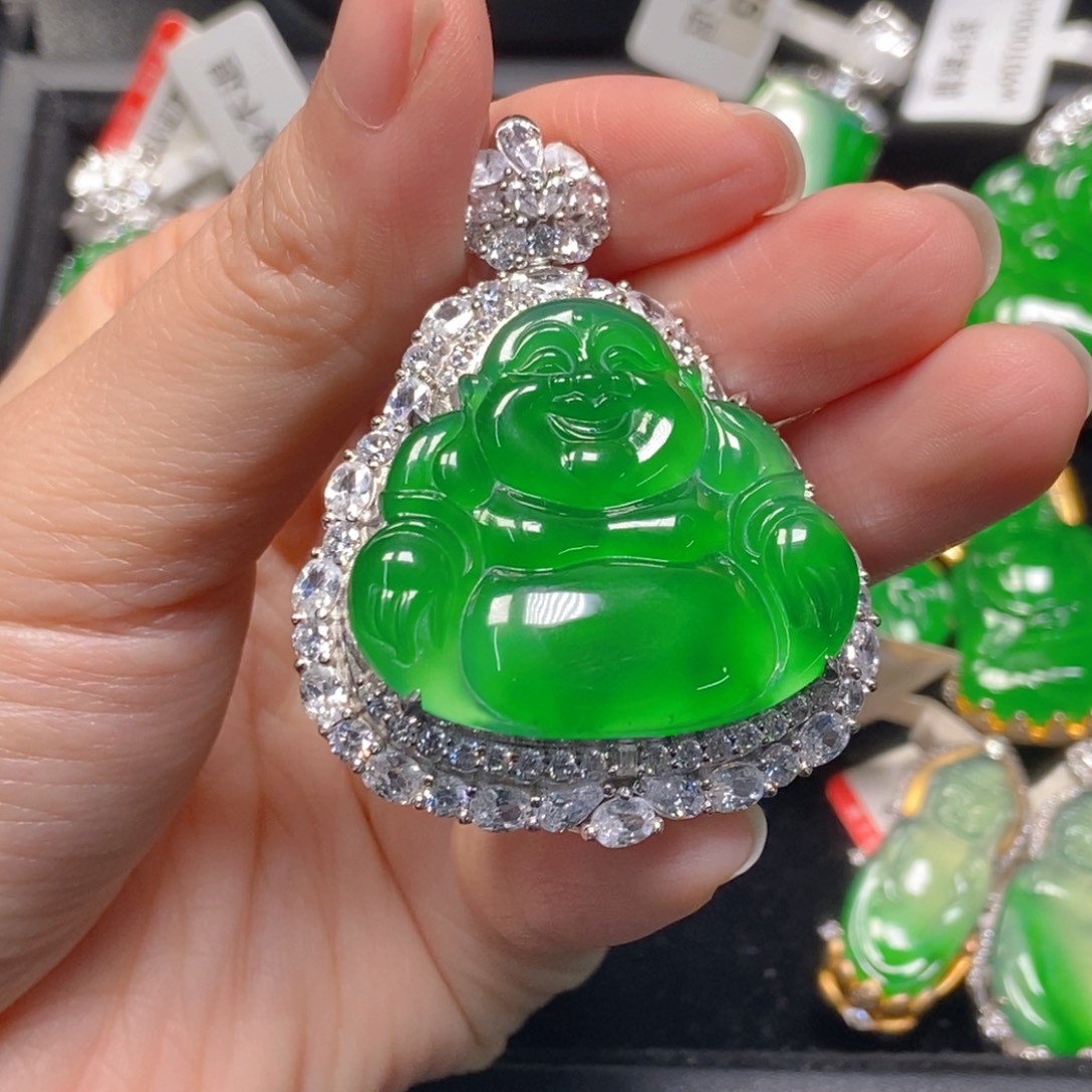 翡翠银S925镶嵌吊坠(不含链)