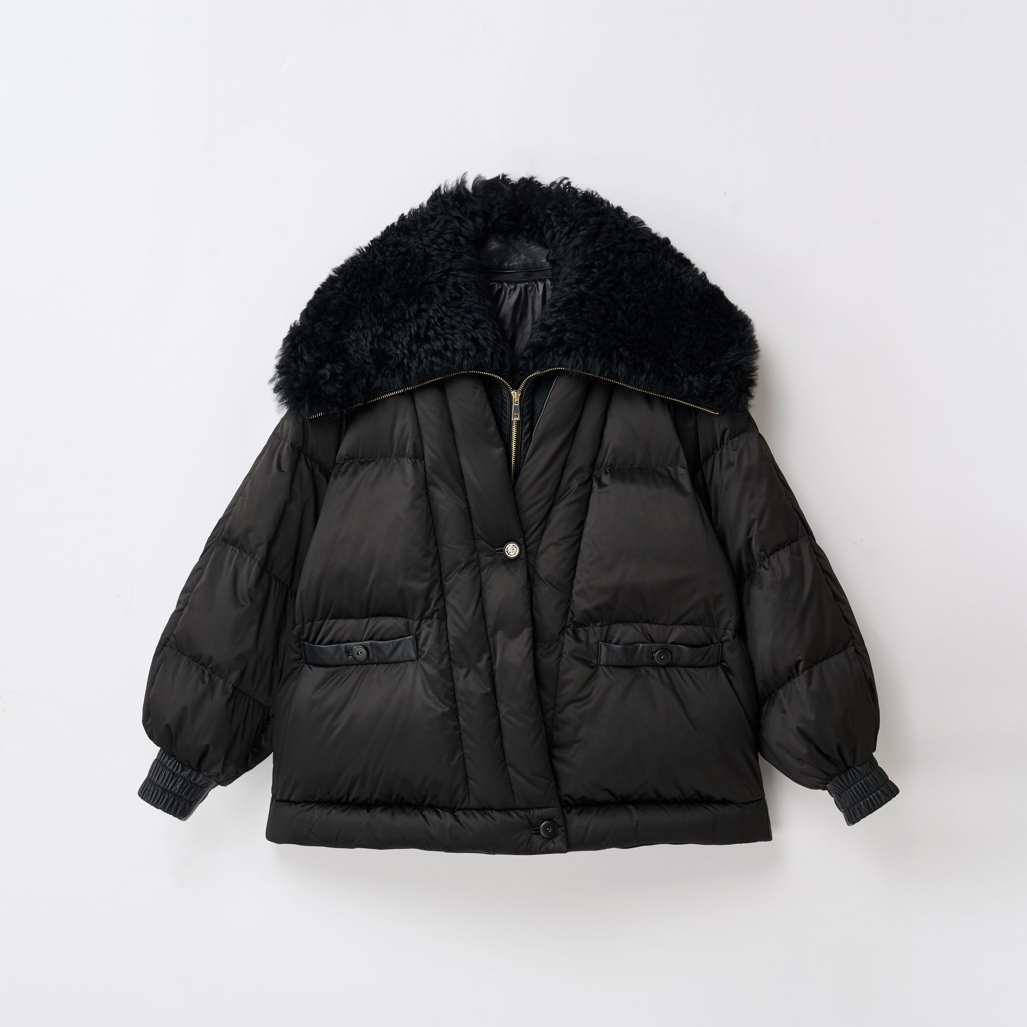 【弓ECHO】秋冬新款可拆卸麦斯毛领鹅绒服宽松外套