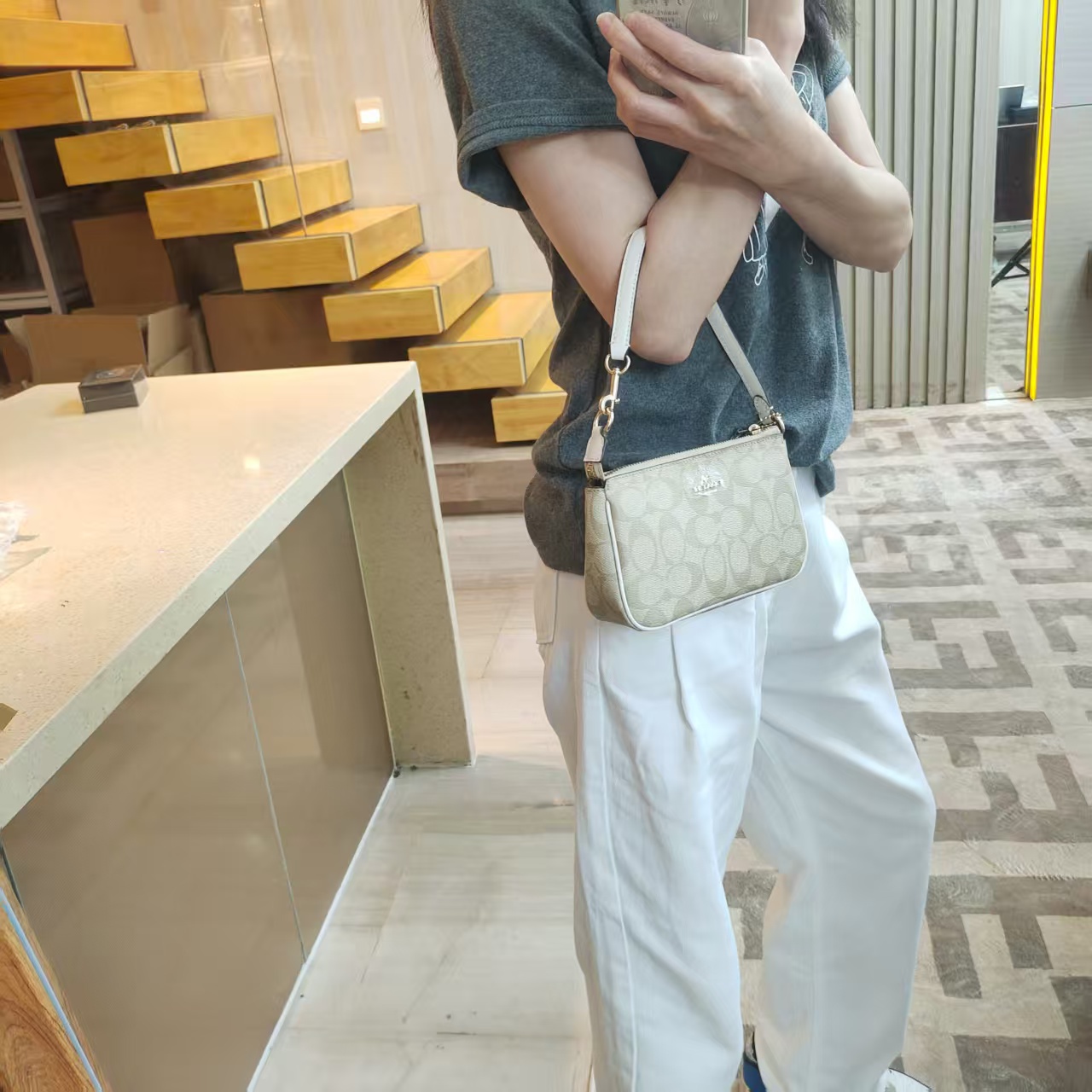 老花麻将腋下包/底长19.5/coacohc