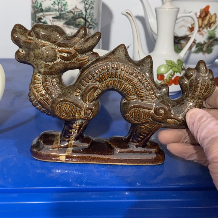 瓷片七厂窑变龙摆件