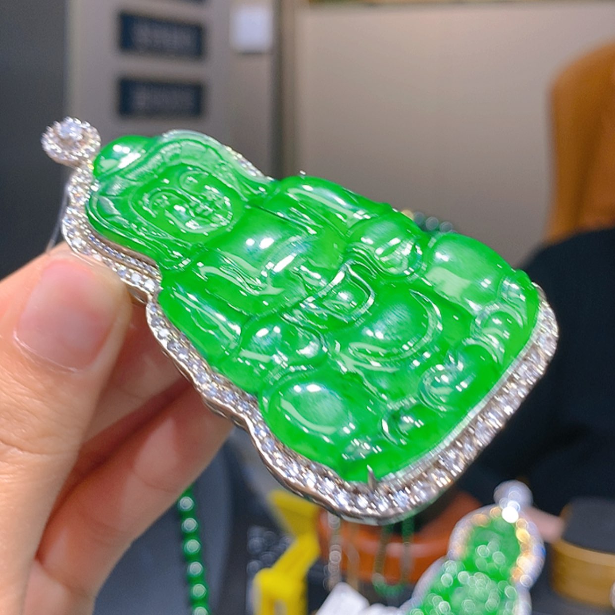 【闪购商品】翡翠颈饰银S925镶嵌康****哥6柒姐