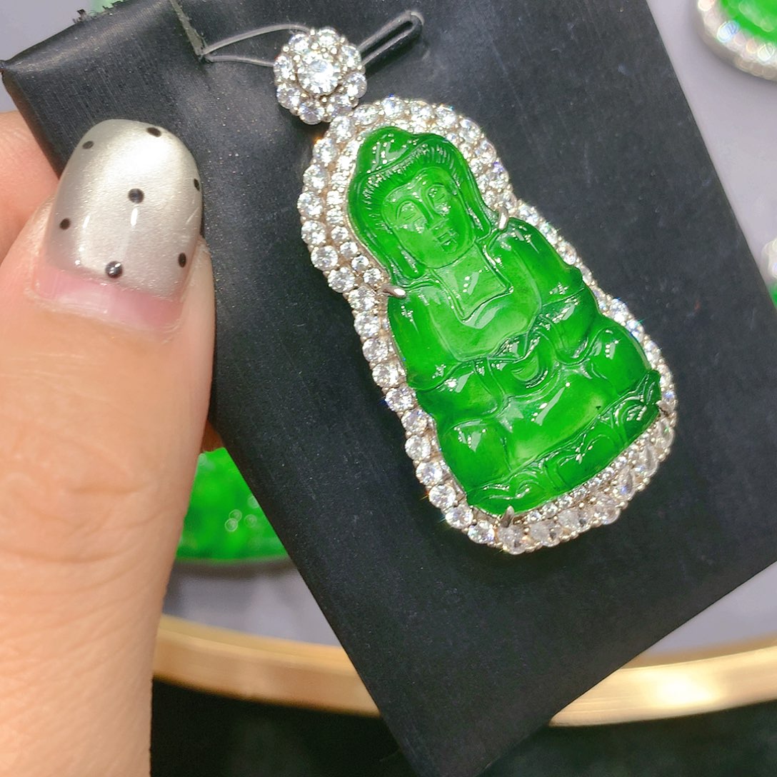 翡翠颈饰银S925镶嵌0888