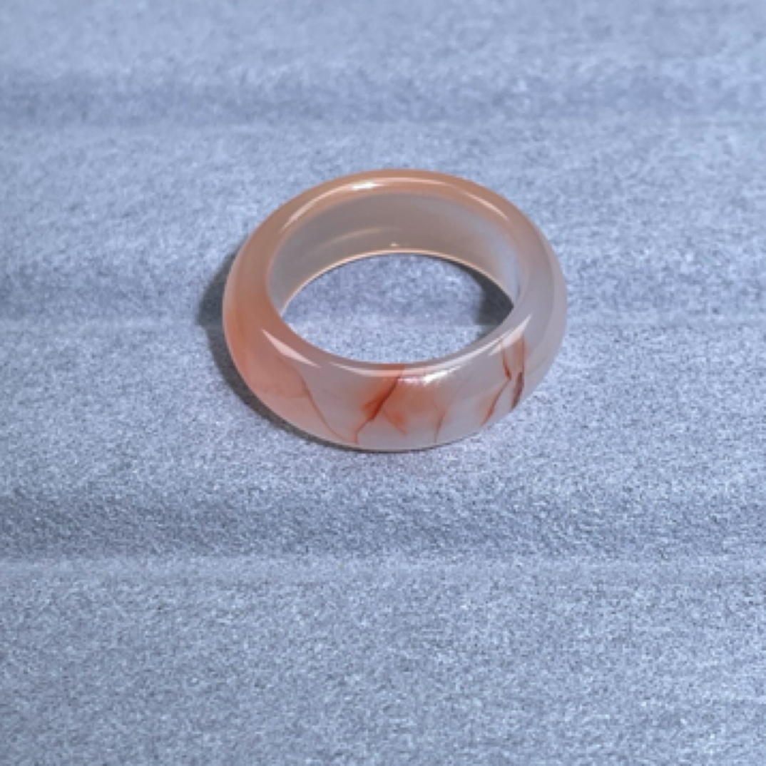 天然川料冰飘南红戒圈18MM