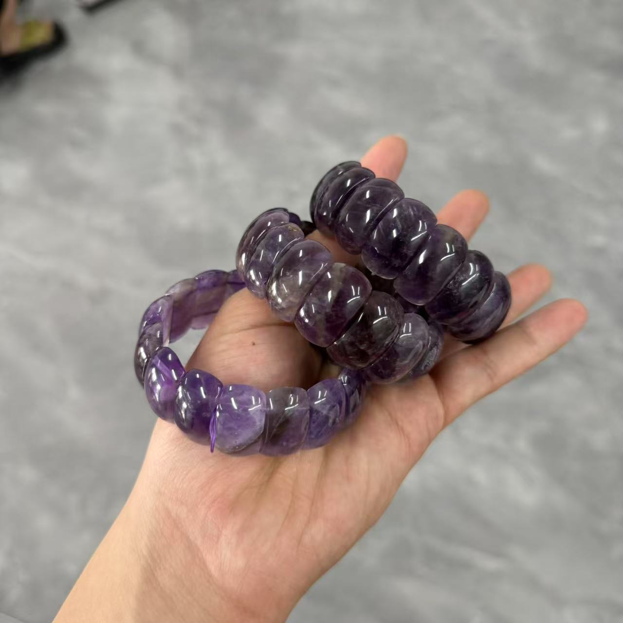 天然精美紫水晶手牌-k570-多样性发一