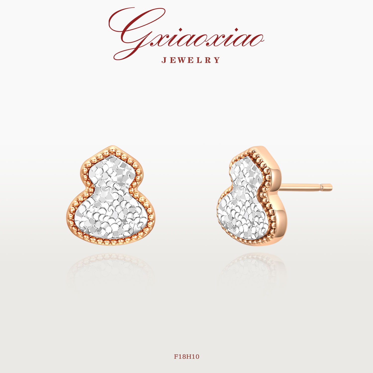 G XIAOXIAO 镀K金 新中式气质高级精致百搭碎冰冰葫芦耳环 F18H10