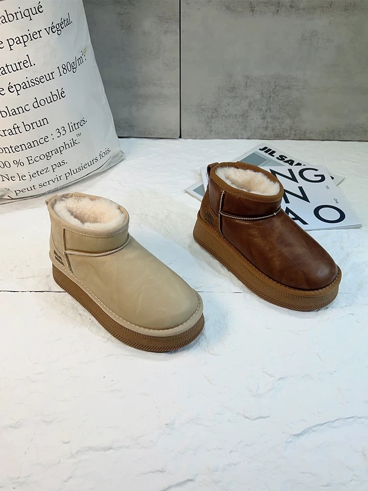 强推清仓～冬季加绒加厚雪地靴女2025新款棉鞋厚底软底百搭短筒818