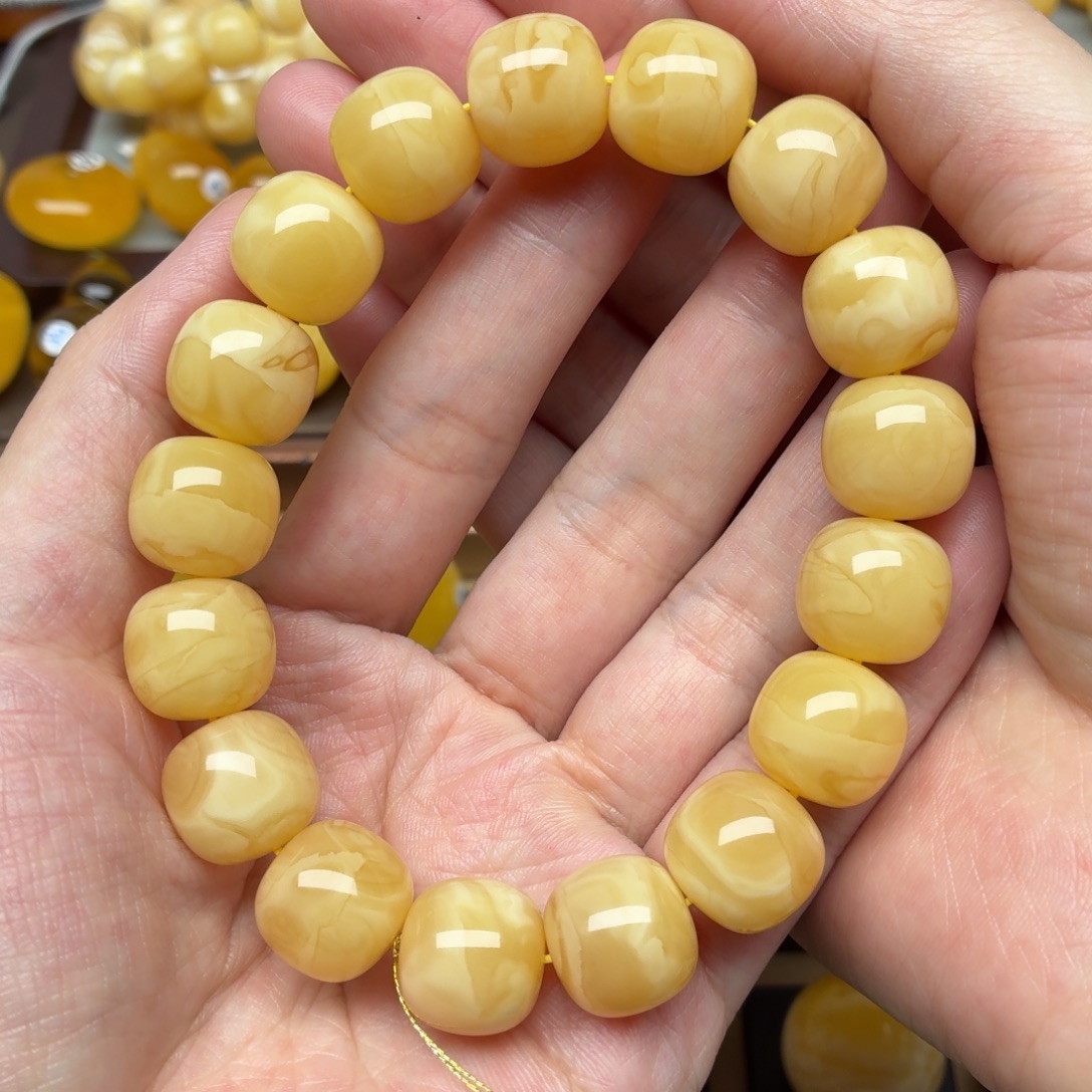 琥珀未镶嵌裸石蜜蜡14老型同料串