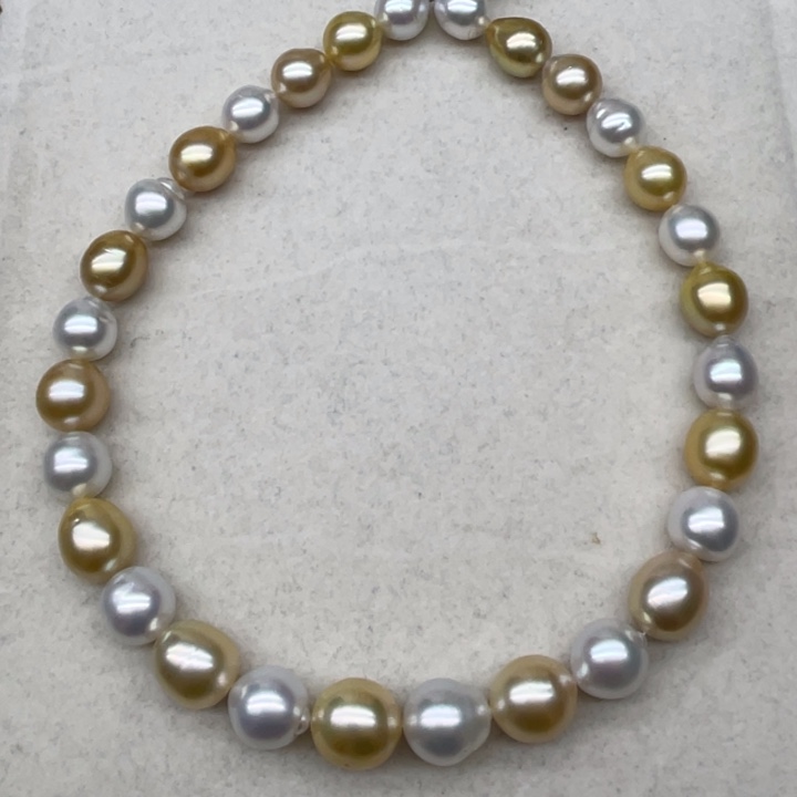 未镶嵌项链海水珍珠白金混彩巴洛克11-13.9
