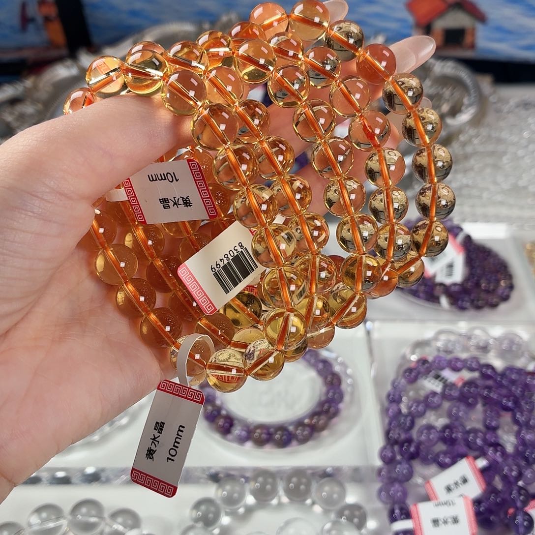 玉巴西暴力黄10m m手串儿