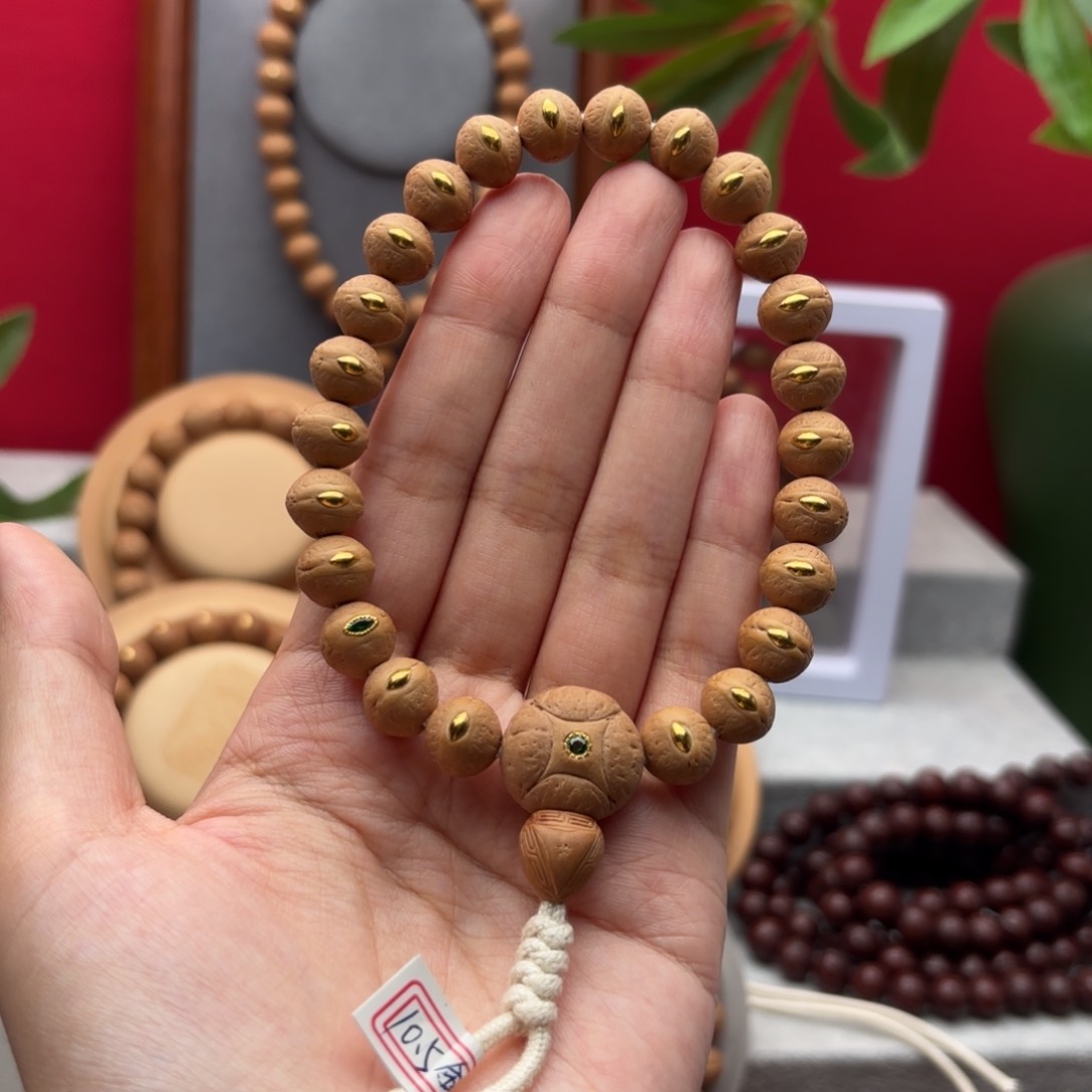 凤眼菩提手串煜*’10.5+金钉镶嵌手串