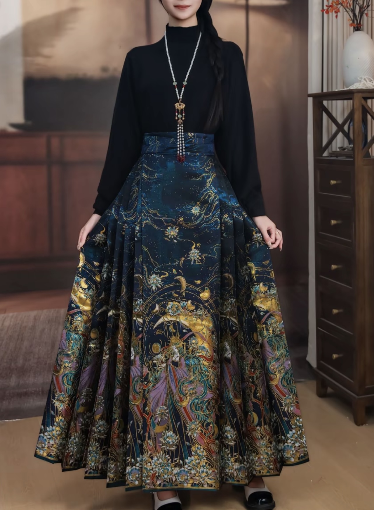 【拍一发4】【月下女神】满织-马面裙 重工 织锦缎 妆花 马面裙重工款