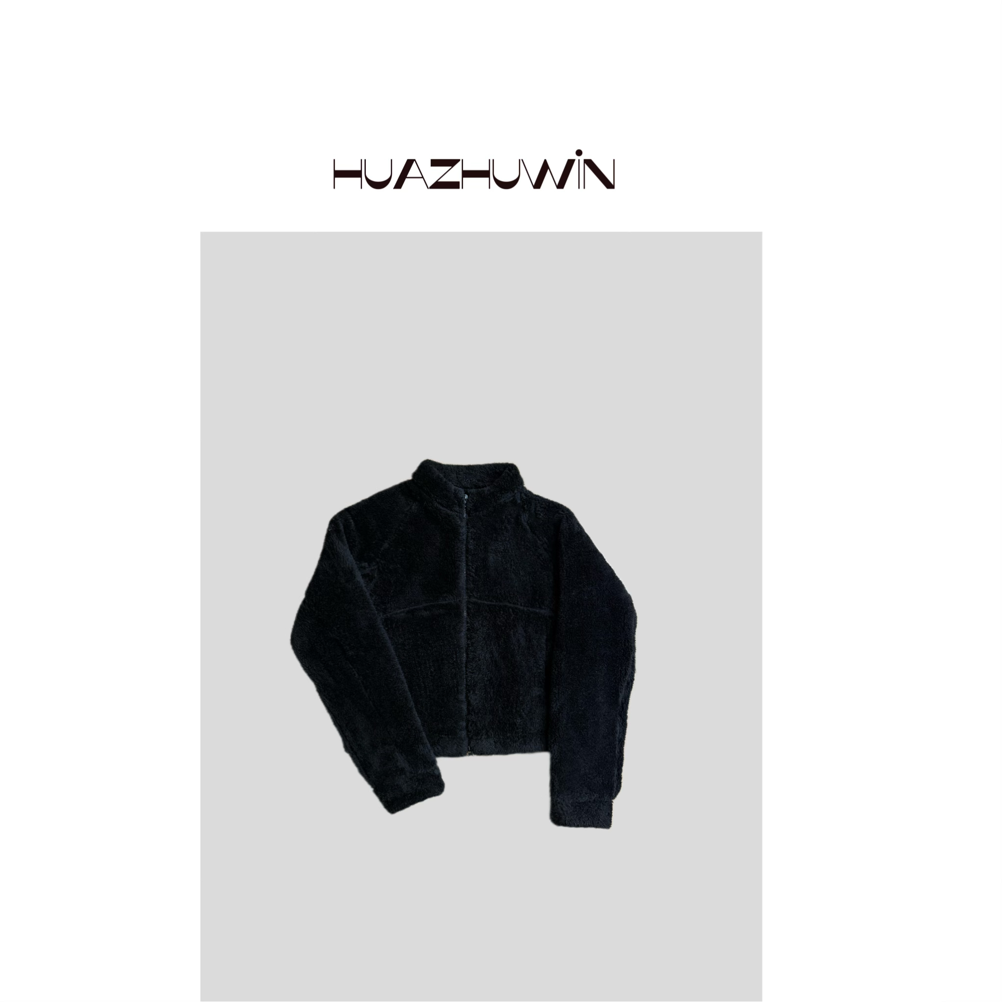 HZ-高比例黑色做旧毛毛加厚外套